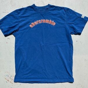 Men's Vintage Abercrombie T-Shirt Blue Spell-Out XL Preppy Y2K 90s Collegiate